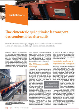 Article sur CBR Lixhe avec les solutions Optim'For Conveyors (OFC)